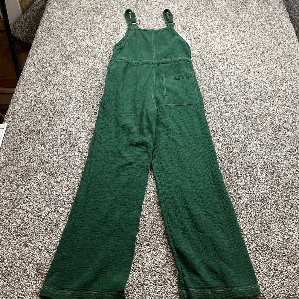 Urban Outfitters Jumpsuit Womens XS Green Gauze Wide Leg Overalls relaxed Boho - Picture 2 of 10
